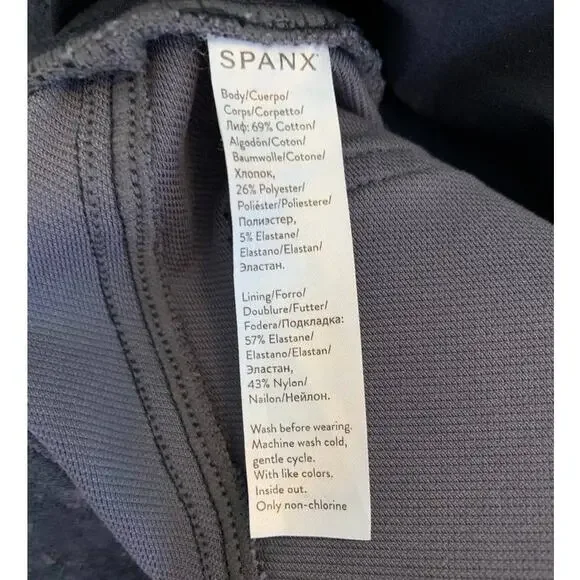 SPANX Gray Acid Wash X-Large Jean-ish Twill Pull-on Shaping Ankle Leggings - Picture 9 of 9